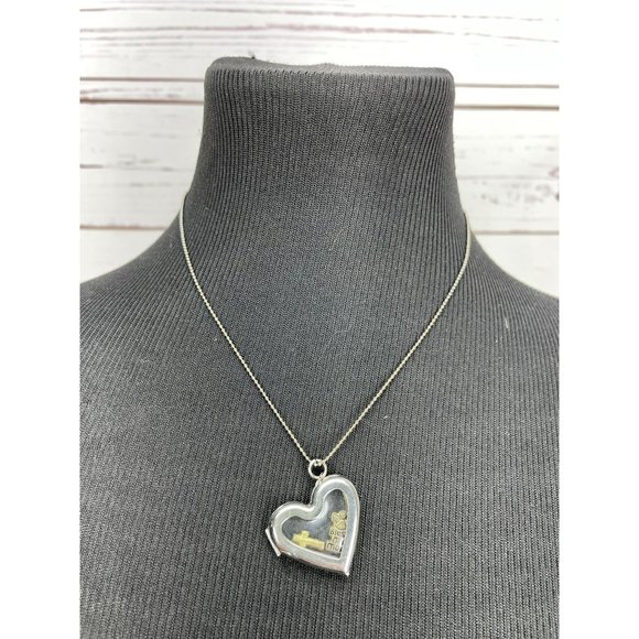 Forever in My Heart Floating Locket Memorial Cross Bless My Mom Wing Charm Neckl - Picture 1 of 7